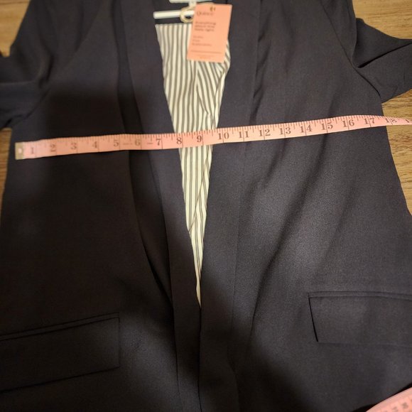 Quince Stretch Crepe Open Blazer NWT Black Small - Picture 5 of 8